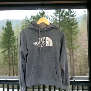 The North Face Women's Grey Logo Hoodie Size Medium